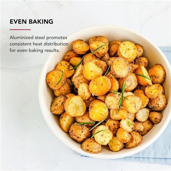 9x13in Nonstick Aluminized Steel Baking Sheet, Contour Silver - Picture 6 of 7